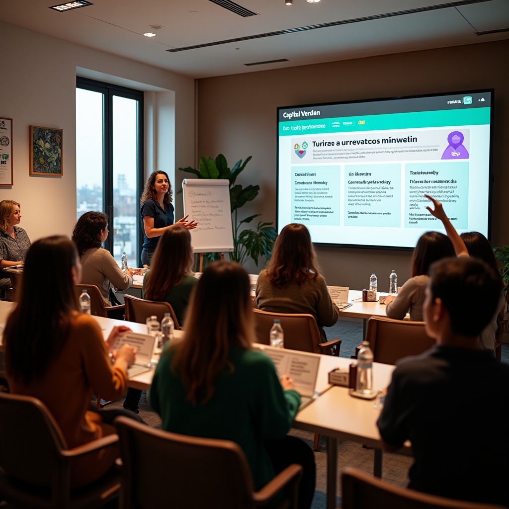 Community organization conducting information workshop